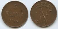 Finnland 5 Penniä G13909 - Zar Nikolaus II. 1894-1917 Finland -