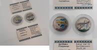 Afrika 1 Peso & 500 Franc 2x Farbmünze Berühmte Flugzeuge Albatros D II & Junkers 52 - 12,9g st -