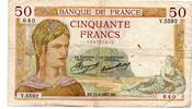 France - Frankreich 50 Francs 11/02/1937 Cérès B+ 83.67 元  ＋  41.00 元 运费