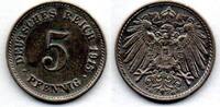 Allemagne - Deutschland - Germany 5 Pfennig 1915 G EF 41.84 元  ＋  41.00 元 运费