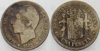 Spanien Peseta 1885 Alfons XII. 1874-1885. Schön 125.51 元 含税 ＋  83.67 元 运费