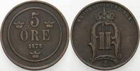 Schweden 5 Öre Oskar II. 1872-1907. -