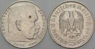 Kleinmünzen - Drittes Reich 5 Reichsmark Drittes Reich - Paul von Hindenburg -