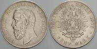 Baden 5 Mark Friedrich I. 1856-1907. -