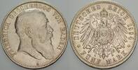 Baden 5 Mark 1904 G Friedrich I. 1856-1907. Sehr schön 418.36 元 含税 ＋  104.59 元 运费