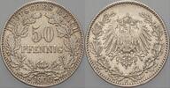 Kleinmünzen-Kaiserreich 50 Pfennig 1900 J Grosser Adler Sehr schön 2,468.32 元 含税 ＋  121.32 元 运费