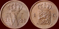 Koninkrijk der Nederlanden 1 Cent 1821 NEDERLAND (NETHERLANDS, KINGDOM) ... 1,966.29 元 含税 ＋  334.69 元 运费