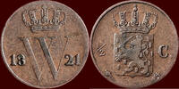 Koninkrijk der Nederlanden 1/2 Cent 1821 NEDERLAND (NETHERLANDS, KINGDOM... 711.21 元 含税 ＋  334.69 元 运费