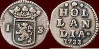 Holland NOORDELIJKE NEDERLANDEN (NETHERLANDS) - REPUBLIEK, 1581-1795 - HOLLAND - Wapenstuiver 1733, Dordrecht -