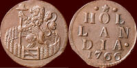 Holland Duit NOORDELIJKE NEDERLANDEN (NETHERLANDS) - REPUBLIEK, 1581-1795 - HOLLAND - 1766, Dordrecht -