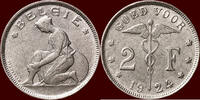 2 Francs BELGIUM - KINGDOM - ALBERT I, 1909-1934 - -