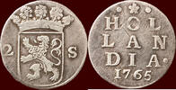 Holland Dubbele wapenstuiver NOORDELIJKE NEDERLANDEN (NETHERLANDS) - REPUBLIEK, 1581-1795 - HOLLAND - 1765/4, Dordrecht -