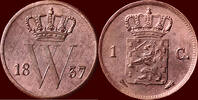 Koninkrijk der Nederlanden 1 Cent NEDERLAND (NETHERLANDS, KINGDOM) - WILLEM I, 1815-1840 - 1837, Utrecht -