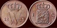 Koninkrijk der Nederlanden 1 Cent NEDERLAND (NETHERLANDS, KINGDOM) - WILLEM I, 1815-1840 - 1837, Utrecht -