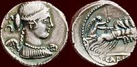 AR Denarius ROMAN REPUBLIC - TITUS CARISIUS - ALLY OF JULIUS CAESAR - Rome -