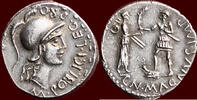 AR Denarius ROMAN IMPERATORS - CNAEUS POMPEIUS JUNIOR - military mint in Spain , probably Corduba -