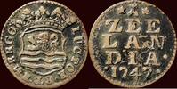 Zeeland Duit NOORDELIJKE NEDERLANDEN (NETHERLANDS) - REPUBLIEK, 1581-1795 - ZEELAND - 1747, Middelburg -