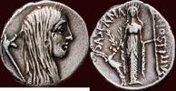 AR Denarius ROMAN REPUBLIC - LUCIUS HOSTILIUS SASERNA - ALLY OF JULIUS CAESAR - Rome or Massalia -