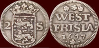 West-Friesland Dubbele wapenstuiver NOORDELIJKE NEDERLANDEN (NETHERLANDS) - REPUBLIEK, 1581-1795 - WEST-FRIESLAND - 1677, Enkhuizen -