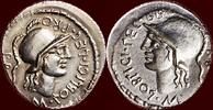 denarius ROMAN IMPERATORS - CNAEUS POMPEIUS JUNIOR - AR brockage military mint in Spain , probably Corduba -