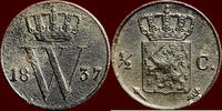 Koninkrijk der Nederlanden ½ Cent NEDERLAND (NETHERLANDS, KINGDOM) - WILLEM I, 1815-1840 - 1837, Utrecht -