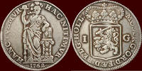Holland Gulden NOORDELIJKE NEDERLANDEN (NETHERLANDS) - REPUBLIEK, 1581-1795 - HOLLAND - 1762, Dordrecht -