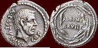 AR Denarius ROMAN IMPERATORS - DECIMUS JUNIUS BRUTUS ALBINUS - ALLY OF JULIUS CAESAR - Rome -