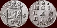 Holland Dubbele wapenstuiver NOORDELIJKE NEDERLANDEN (NORTHERN NETHERLANDS) - REPUBLIEK, 1581-1795 - HOLLAND - 1725, Dordrecht -