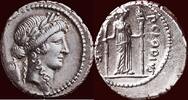 AR Denarius ROMAN IMPERATORS - PUBLIUS CLODIUS, MARCI FILIUS TURRINUS - ALLY OF JULIUS CAESAR - Rome -