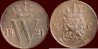 Koninkrijk der Nederlanden 1/2 Cent 1821 NEDERLAND (NETHERLANDS, KINGDOM... 1,757.11 元 含税 ＋  334.69 元 运费