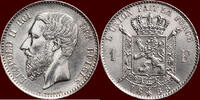 1 Franc BELGIUM - KINGDOM - LEOPOLD II, 1865-1909 - 1886/66 FR -
