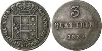 Italien-Florenz 3 Quattrini Leopold II. von Habsburg-Lothringen 1824-1859 -