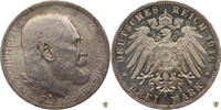 Württemberg 3 Mark 25 jähriges Regierungsjubiläum, König Wilhelm II. -