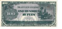Burma/ Japanese Government 100 rupees (1944) - Watermark rare -