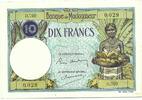 Madagascar 10 Francs 1937-1947 ND Banque de Madagascar  543.87 元 含税 ＋  292.85 元 运费