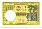 Madagascar 20 Francs 1937-1947 ND Banque de Madagascar  920.39 元 含税 ＋  292.85 元 运费