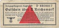   GERMANY - Military - POW. 1 Reichsmark 1939. RO 518  209.37 元 含税 ＋  293.11 元 运费