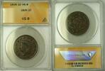 USA Large Cent Coronet Head 1c Coin ANACS VG-8 (WW) -