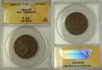 USA Large Cent Braided Hair 1c Coin N-6 ANACS F-12 Details Damaged -