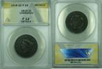 USA Large Cent Coronet Head 1c Coin ANACS F-12 Details Reverse Cud LDS N2 -