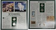 USA Wyoming Yellowstone National Park Quarters P&D w/2 Stamps on Display Card -