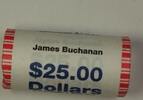 USA $1 Coin James Buchanan Presidential Dollar Roll BU 25 $1 Coins *Mint Mark Unknown* -