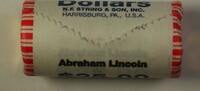 USA $1 Coin Abraham Lincoln Presidential Dollar Roll 25 $1 Coins *Mint Mark Unknown OBW -