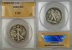USA Half Dollar 1938-D Walking Liberty Coin 50C ANACS F 12 B -
