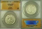 USA Half Dollar 1938-D Walking Liberty 50c ANACS F-12 Details Cleaned (Better)(WW) -