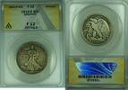 USA Half Dollar 1919-D Walking Liberty Coin 50C ANACS F 12 Details Graffiti (38) -