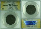 USA Large Cent Coronet Head ANACS F-15 Details Damaged-Bent-Corroded (41) -