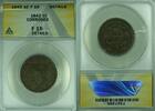 USA Large Cent Braided Hair Lg Date 1C Coin ANACS F-15 Details Corroded (42) -