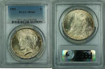 USA Dollar Peace Silver $1 PCGS MS-64 Lightly Toned BW -