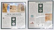 USA Quarter New Mexico Chaco Culture Nat'l HP P&D w/ 2 Stamps Display Card -